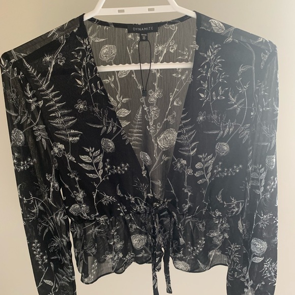 Dynamite Ginger Tie-Front Blouse - Picture 2 of 7